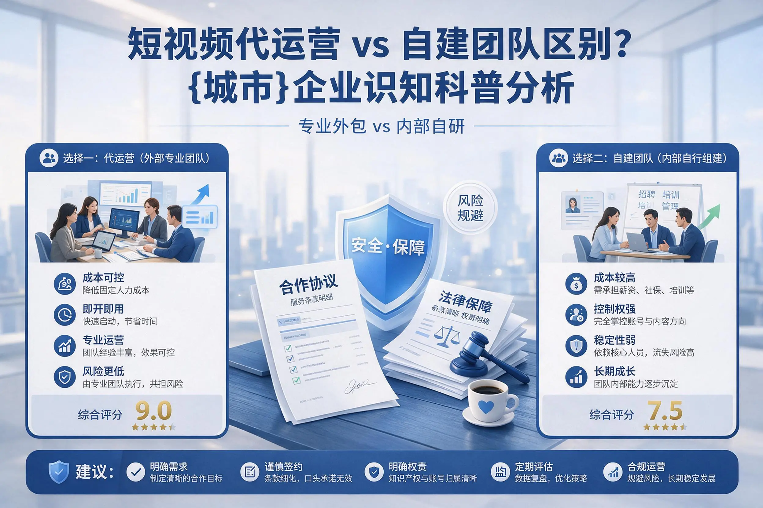 短视频代运营与自建团队区别？广西企业认知科普分析