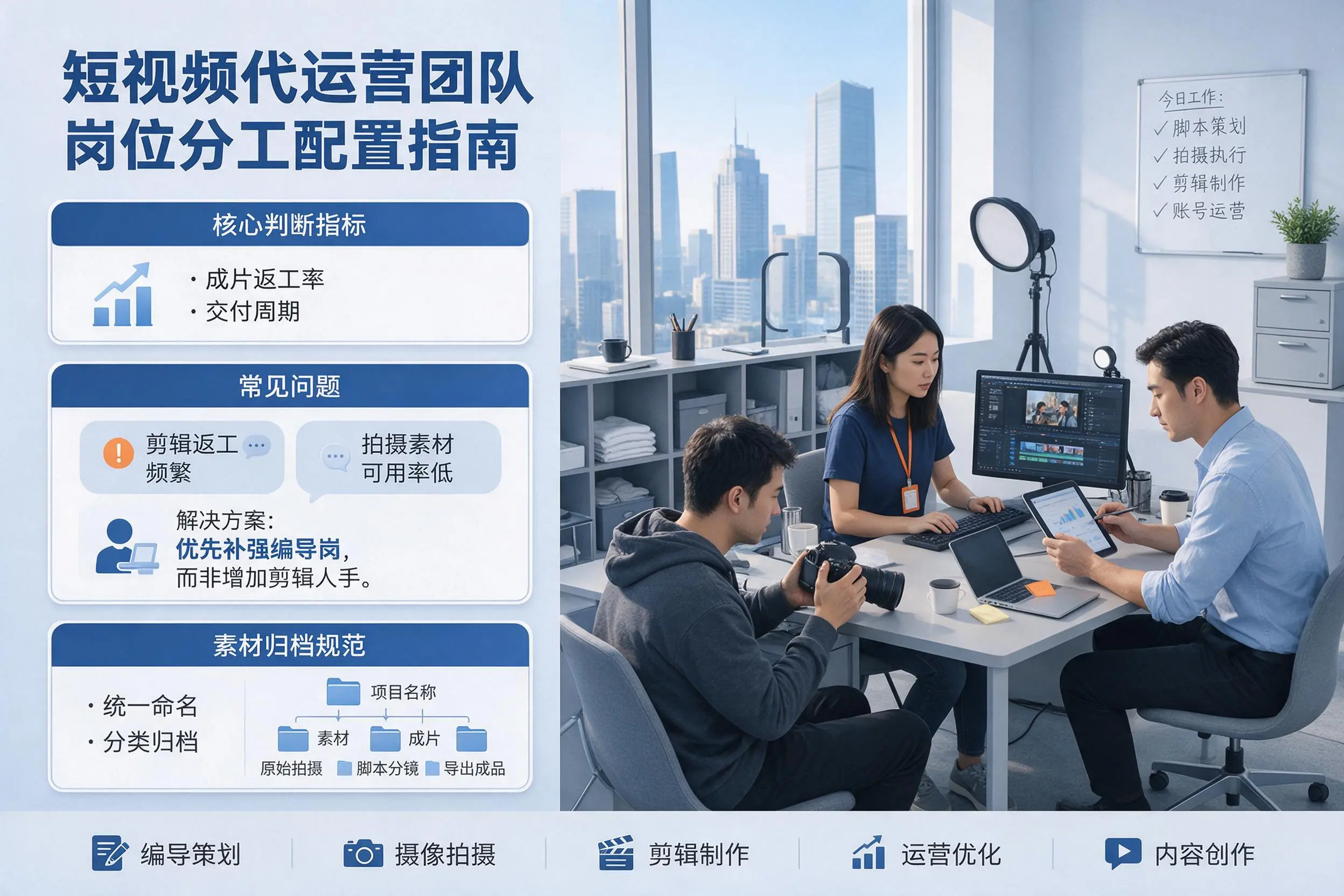 短视频代运营团队如何配置？广西企业岗位分工科普说明