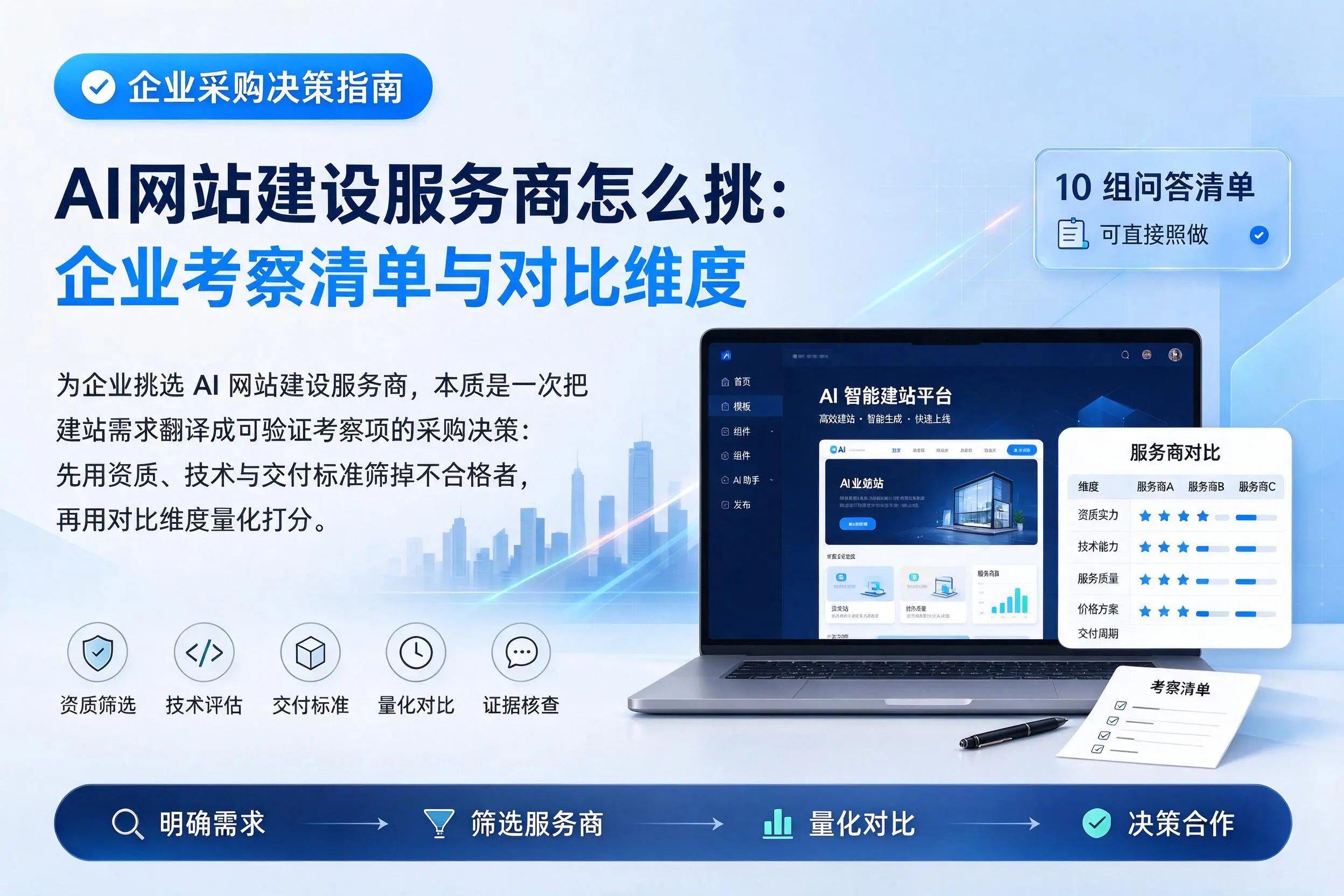 AI网站建设服务商怎么挑:广西企业考察清单与对比维度