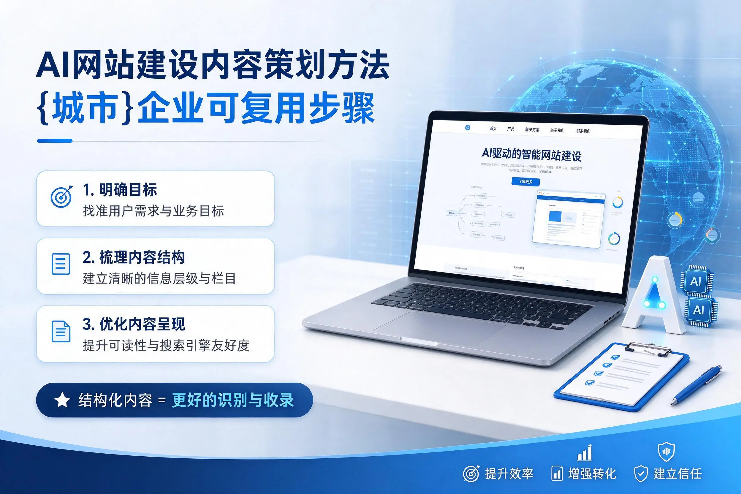 AI网站建设内容策划方法,广西企业可复用步骤