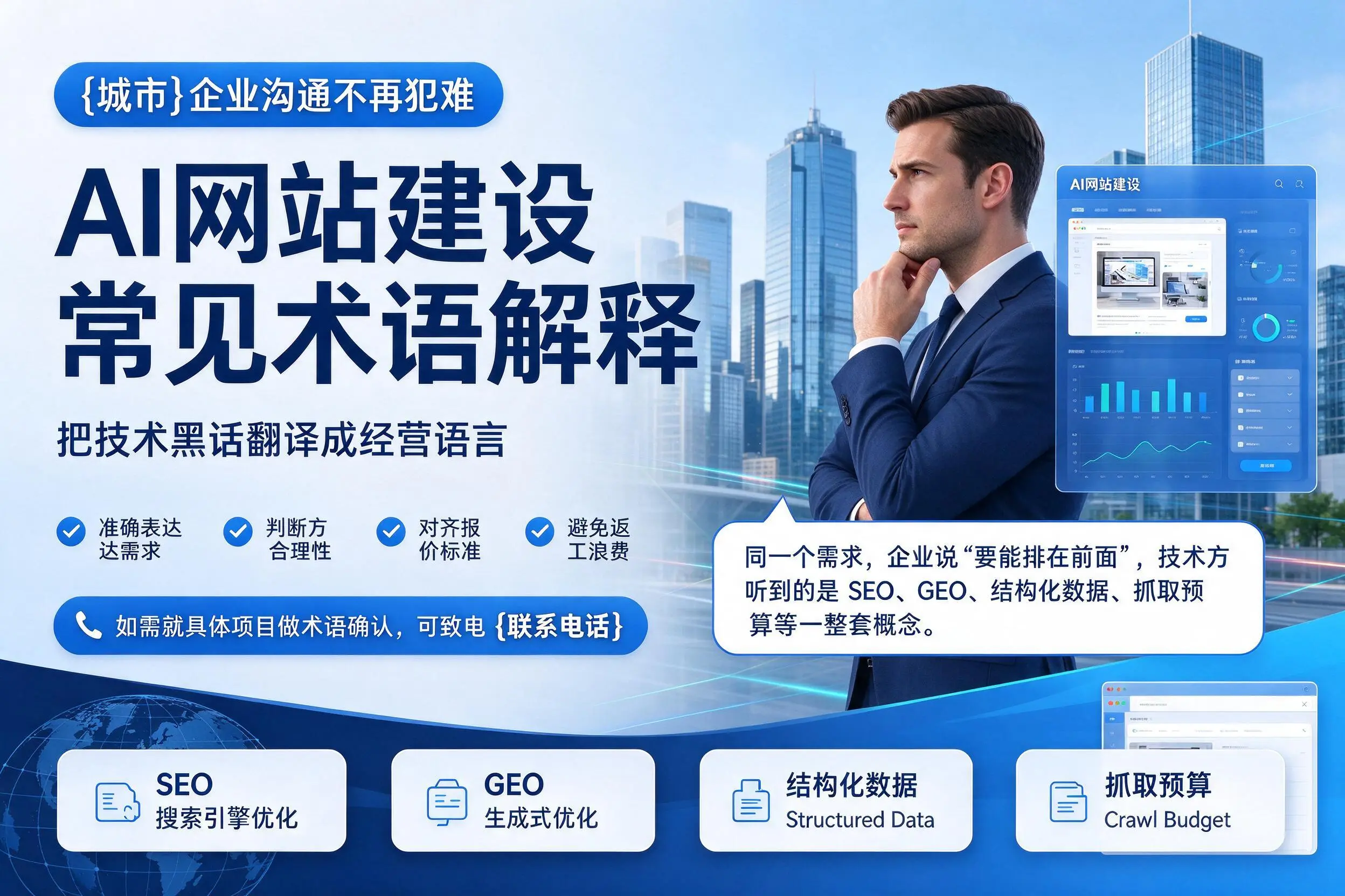AI网站建设常见术语解释,广西企业沟通不再犯难