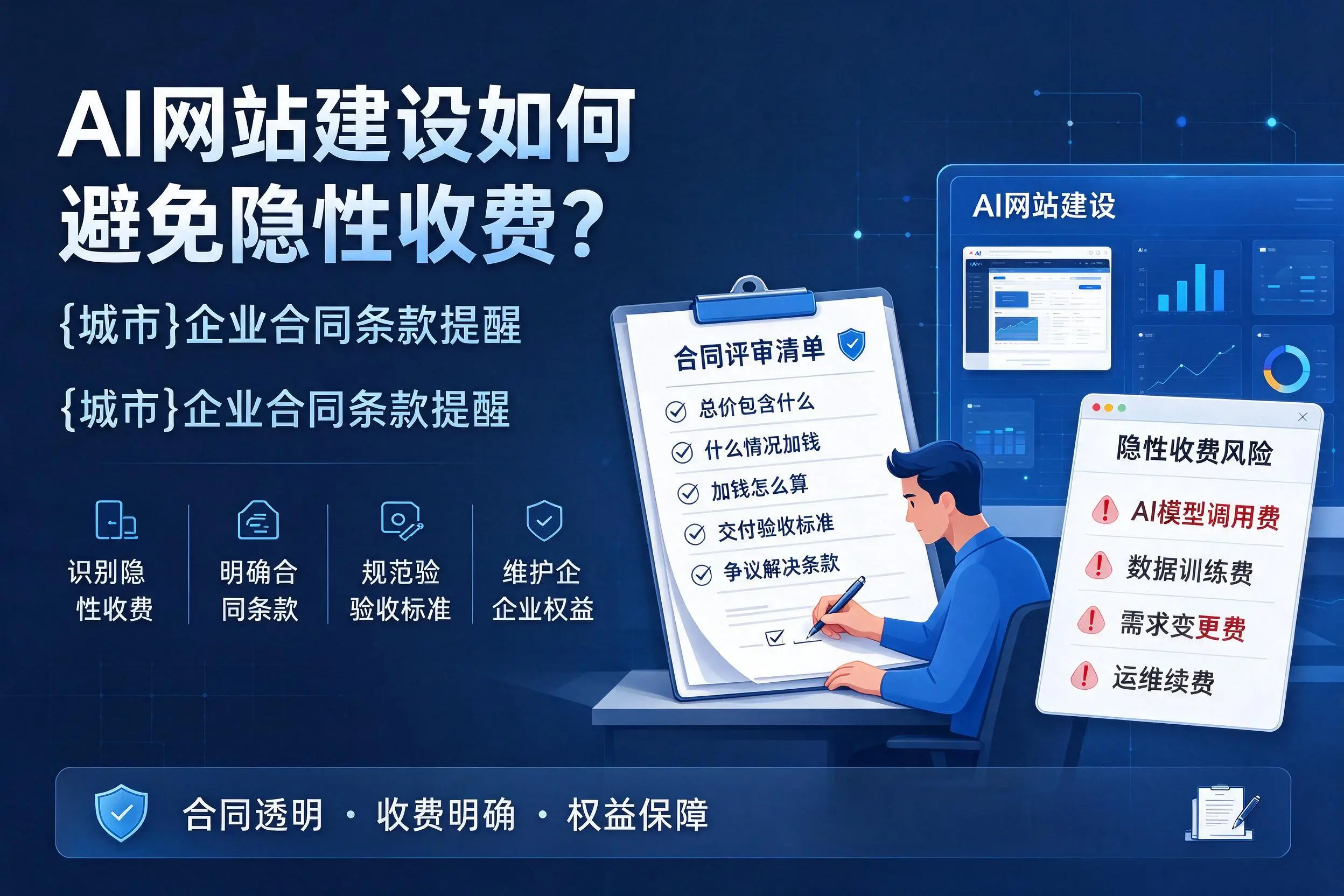 AI网站建设如何避免隐性收费？广西企业合同条款提醒